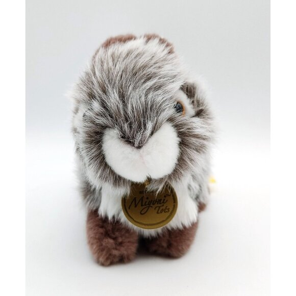 Aurora Miyoni Tots Bunny Rabbit Plush 6" Gray Realistic Stuffed Animal Toy - Picture 2 of 6